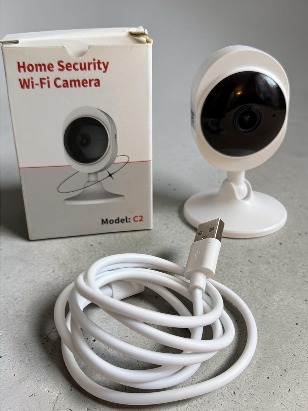 Compact White Home Wi‑Fi Security Camera (C2)